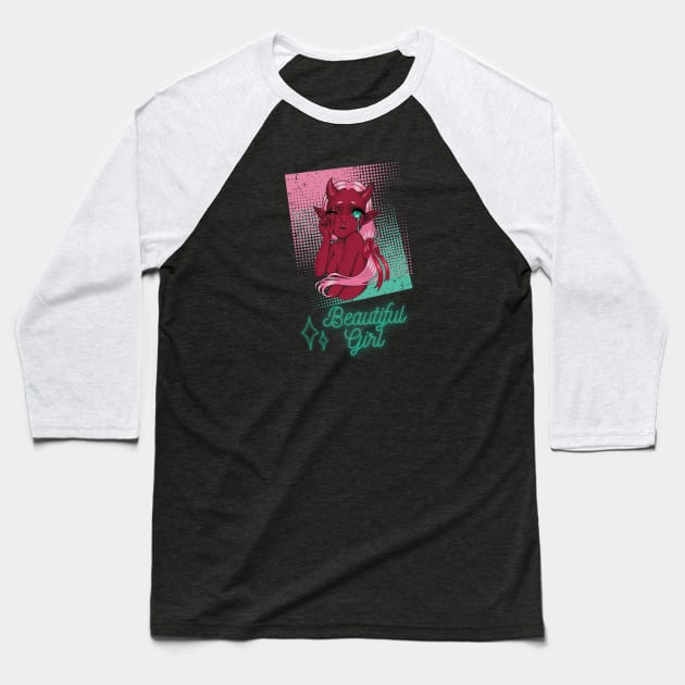 Zero Two Beautiful Girl Baseball T-Shirt by Milochka